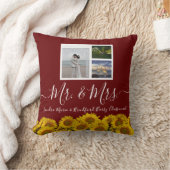 Coussin 3 Collage photo moderne tournesol noir Mariage Thr (Couverture)