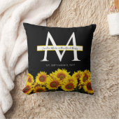Coussin 3 Collage photo tournesol noir moderne Mariage Thr (Couverture)