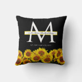 Coussin 3 Collage photo tournesol noir moderne Mariage Thr (Verso)