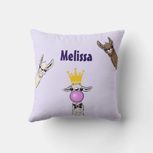 Coussin 3 Jolie Llama face à l'illustration de dessin (Verso)
