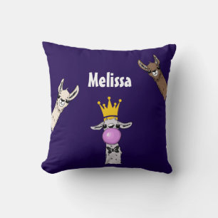 Coussin 3 Jolie Llama face à l'illustration de dessin