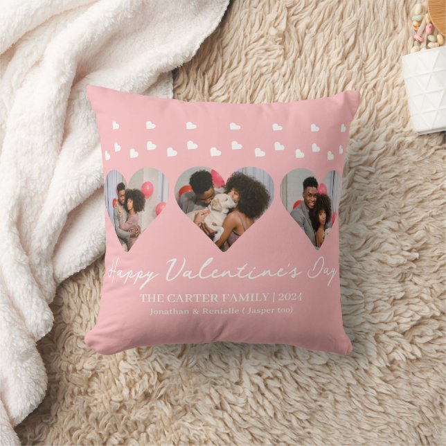 Coussin 3 photo Collage cardiaque valentines jour couple (Couverture)