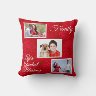 Coussin 3 Photos-La Plus Grande Bénédiction de la Vie-Cœur