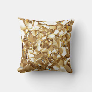 Coussin 3D abstraite texture or cristal.