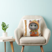 Coussin 3D Kawaii Pumpkin Cat Halloween Throw Pillow (Chaise)