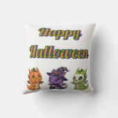 Coussin 3D Kawaii Pumpkin Cat Halloween Throw Pillow (Verso)