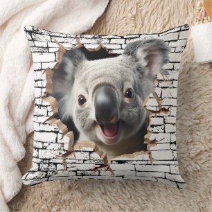 Coussin 3D Koala Wall Break Art - Safari réaliste