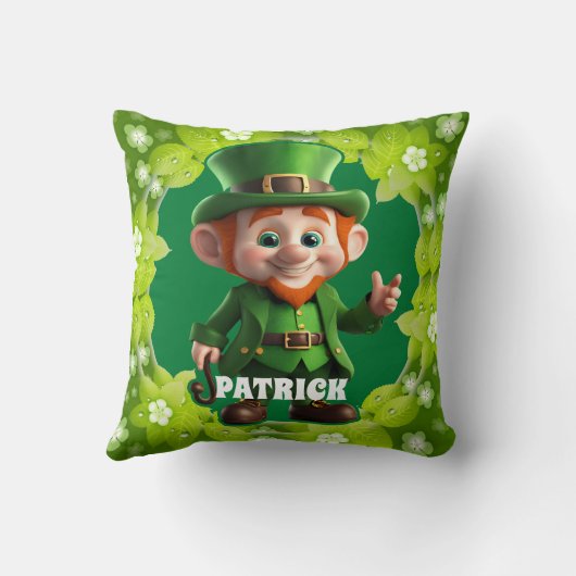 Coussin 3D Leprechaun St. Patrick's Day Personnalisé Enfan (Verso)