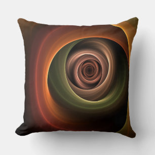 Coussin 3D Spirale Abstraite couleurs chaudes Art fractal