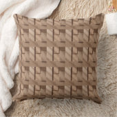 Coussin 3D Wooden Block Pattern with Light Brown Grain and (Couverture)