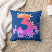 Coussin 3rd Birthday. Dinosaur Design. My third birthday.  (Couverture)