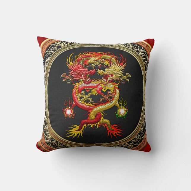 Coussin [400] Dragons rouges et jaunes (Recto)