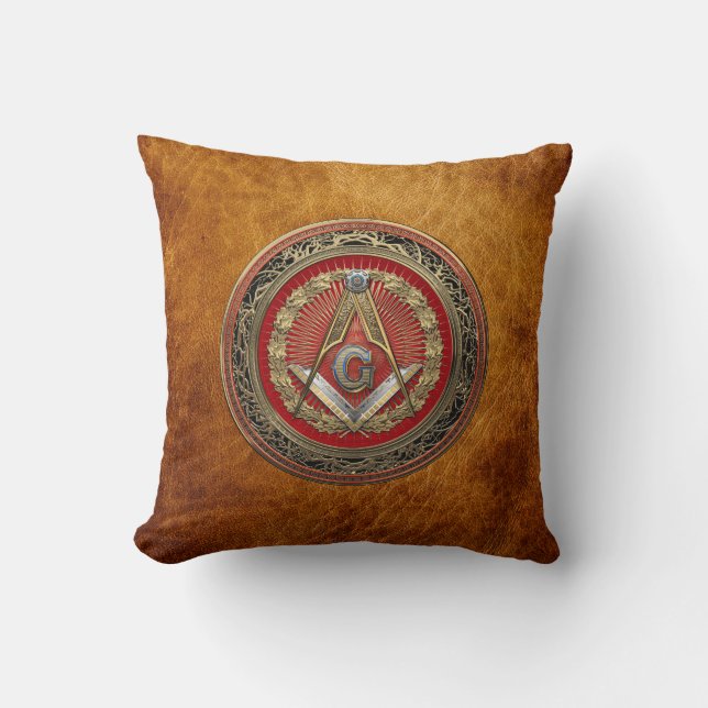 Coussin [400] Master Mason - Carré Or & Compass (Recto)