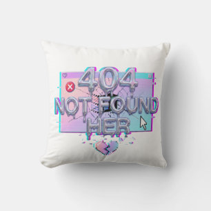 Coussin 404 Introuvable Her Y2K Glitch Drôle Séparation Cé