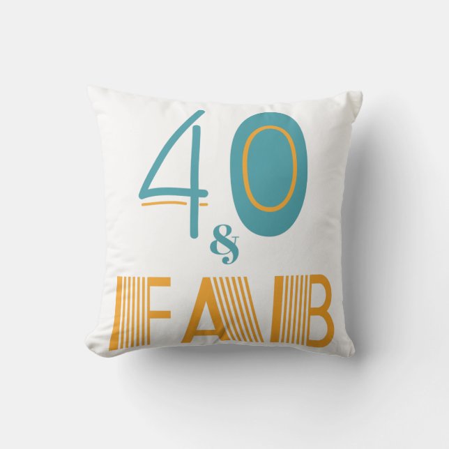 Coussin 40 ans & Fabuleux Anniversaire Moderne (Recto)