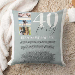Coussin 40 Raisons pour lesquelles nous vous aimons Cadeau