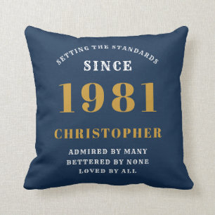 Coussin 40e anniversaire 1981 Personnalisation de Blue Gol
