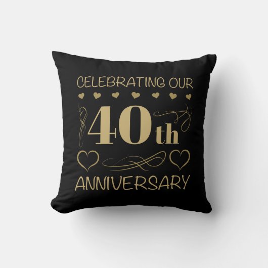 Coussin 40e anniversaire de mariage (Recto)