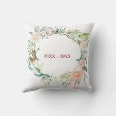 Coussin 40e anniversaire de Mariage de Ruby Garland Rose (Verso)