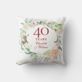 Coussin 40e anniversaire de Mariage de Ruby Garland Rose (Recto)
