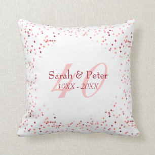 Coussin 40e Anniversaire de Mariage Rubis Paillettes de Co