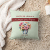 Coussin 40e fleurs de rubis anniversaire vert (Couverture)