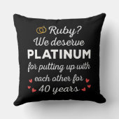 Coussin 40ème anniversaire du Mariage I - Ruby Funny Coupl (Verso)