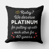 Coussin 40ème anniversaire du Mariage I - Ruby Funny Coupl (Recto)