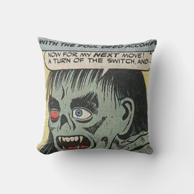 Coussin 40s Horror Comic | Meilleure bande dessinée classi (Recto)