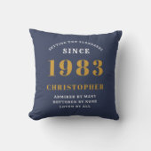 Coussin 40th Birthday Born 1983 Ajouter Nom Bleu (Recto)