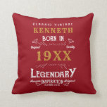 Coussin 40th Birthday Vintage Red Gold Ajouter un nom Anné<br><div class="desc">Pour ceux qui fêtent leur 40e anniversaire, nous avons l'oreiller idéal lancer anniversaire avec une sensation vintage. L'arrière - plan rouge avec un design typographique vintage blanc et or est simple et élégant avec une touche rétro. Customisez facilement le texte de ce cadeau d'anniversaire en utilisant le modèle fourni. Voir...</div>