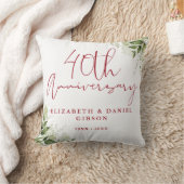 Coussin 40th Wedding Anniversary Greenery Floral Photo (Couverture)