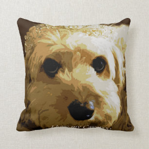 Coussin 41 cm X 41 cm d'art de Cavapoo ou de