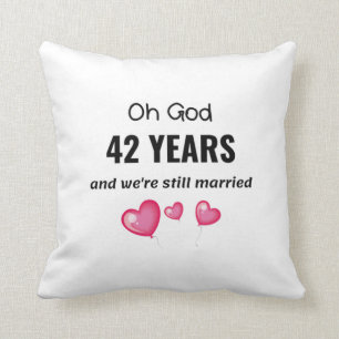Coussin 42e anniversaire de Mariage Dons amusants pour lui