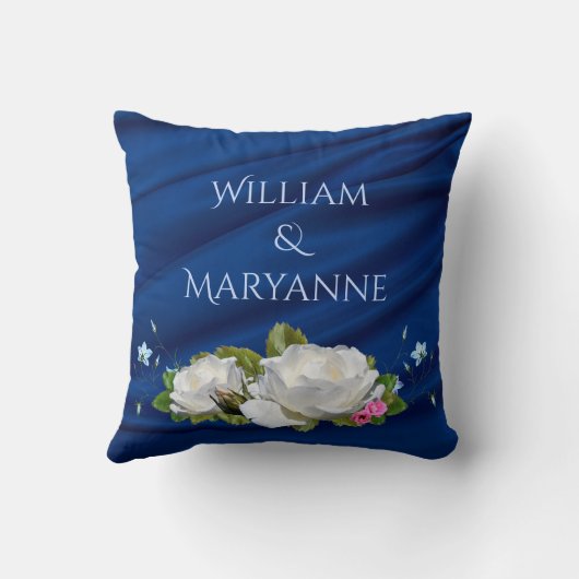 Coussin 45 ans ensemble Roses blanches Anniversaire (Verso)