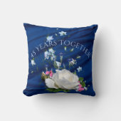 Coussin 45 ans ensemble Roses blanches Anniversaire (Recto)