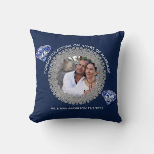 Coussin 45e anniversaire du Mariage - AJOUTER PHOTO Sapphi