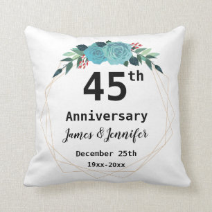 Coussin 45e anniversaire du Mariage Noms et année personna