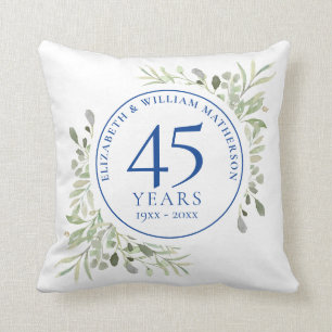 Coussin 45e Photo 65e Anniversaire Aquarelle Verdure