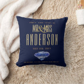 Coussin 45e Sapphire Mariage Anniversaire cadeau moderne (Couverture)