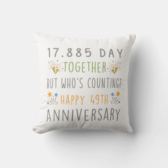 Coussin 49e anniversaire mariage traditionnel  (Recto)