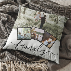 Coussin 4 Famille de collages photo personnalisée