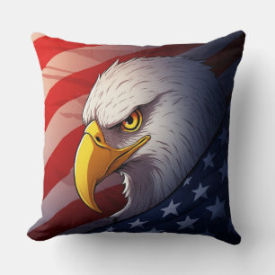 Coussin 4 juillet Aigle – Conception patriotique USA
