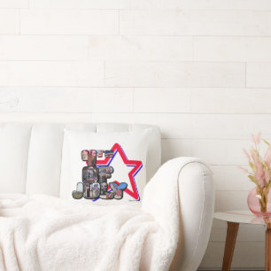 Coussin 4 juillet Grande Lettre étoilée