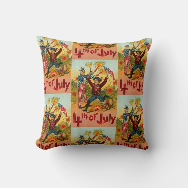 Coussin 4 juillet vintage (Recto)