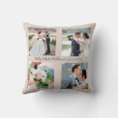 Coussin 4 Nom photo Date Photo Collage Mariage Keepsaké (Verso)