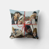 Coussin 4 Photo Bow Wrap Noël Nouveaux Mariés Moderne (Recto)