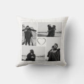 Coussin 4 Photo Collage Anniversaire de Mariage Nom & Date (Verso)