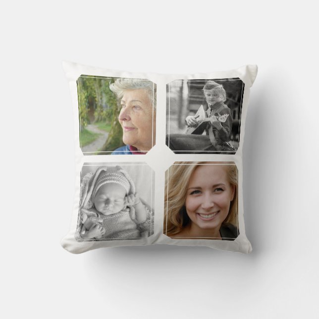 Coussin 4 Photo Collage Sympathie En Mémoire Amoureuse (Recto)