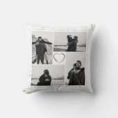 Coussin 4 photos Collage Anniversaire de mariage Nom & Dat (Recto)